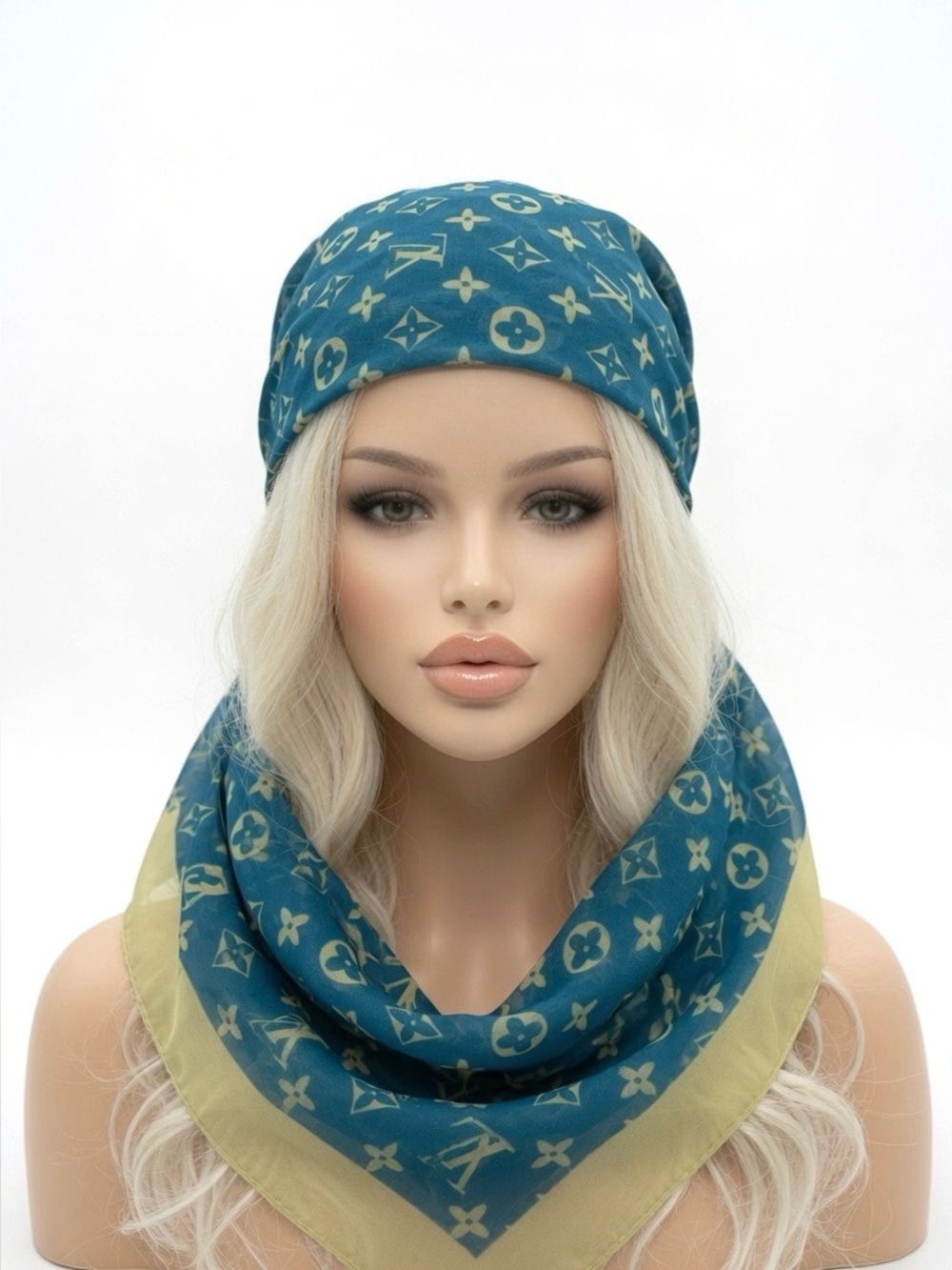 Blue Bob Wig and or Scarf